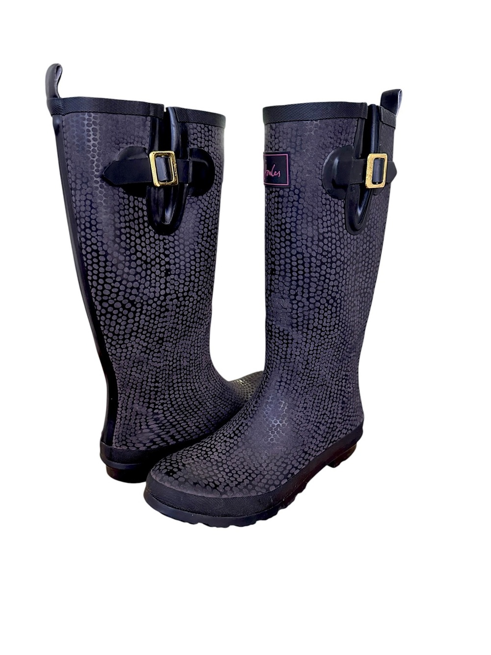 JOULES Nessie Tall Welly Rainboots Snake Inspired Waterproof Classic US Size 9